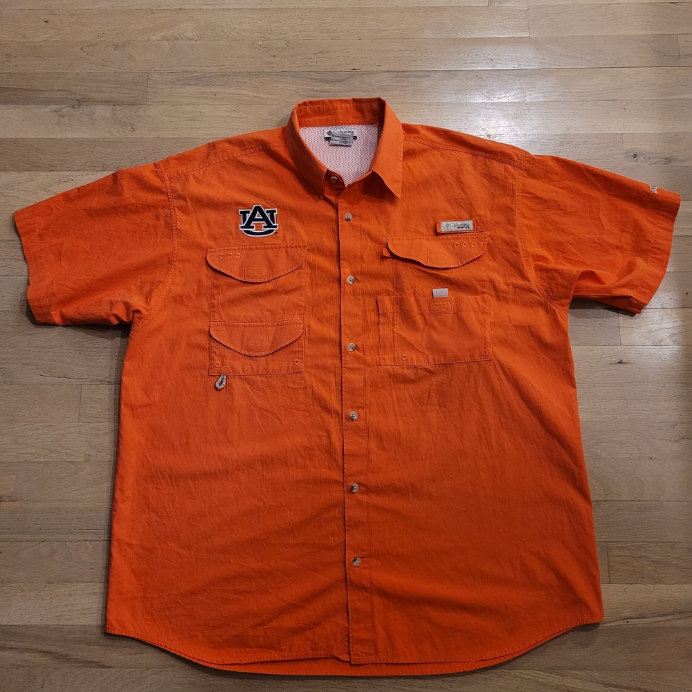 Columbia Men's Vibrant Orange Button-Down Shirt